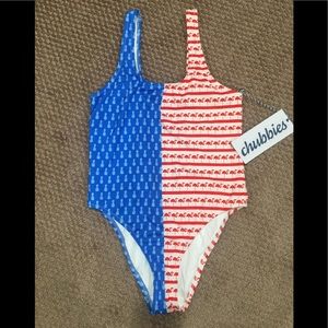 Chubbies one piece bathing suit, Sz M, NWT